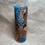 20 oz Scroll cross tumbler