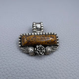 Rose and leaves bar pendant