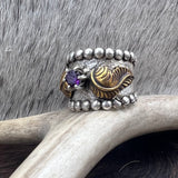 Size 8  Sterling Silver Wide Band Ring