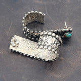 Wide band hoop earrings with Kingman Turquoise