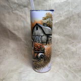 20 oz fall scene with antique truck