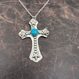 Sterling silver western cross necklace