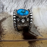 Size 9.5 Sterling Silver Wide Band Ring