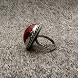 Red slag glass Ring.