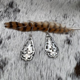 Hand stamped teardrop earrings