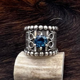 Size 8  Sterling Silver Wide Band Ring