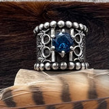 Size 8  Sterling Silver Wide Band Ring