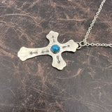 Sterling silver western cross necklace