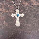Sterling silver western cross necklace