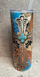 20 oz Scroll cross tumbler
