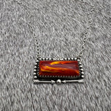 Red slag glass Bar Necklace.