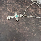 Sterling silver western cross necklace