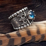 Size 8  Sterling Silver Wide Band Ring