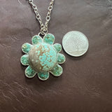 Crushed Turquoise flower necklace
