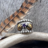 Size 8  Sterling Silver Wide Band Ring