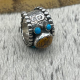 Size 9 Sterling Silver Wide Band Ring