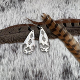 Hand stamped teardrop earrings