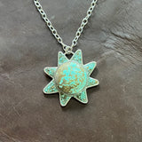 Crushed Turquoise flower necklace