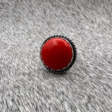 Red slag glass Ring.