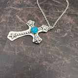 Sterling silver western cross necklace
