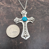 Sterling silver western cross necklace