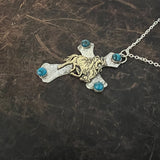 Sterling silver western cross necklace