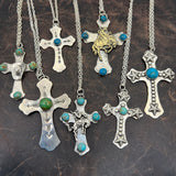 Sterling silver western cross necklace
