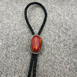 Red slag glass Bolo Tie