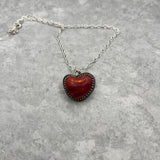 Red slag glass heart