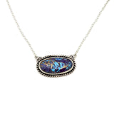 Oval Purple Mohave Kingman Turquoise Bar necklace