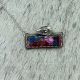 Purple Dahlia Kingman Turquoise bar with Cowboy Hat