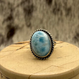 Larimar Sterling Silver Ring Size 9