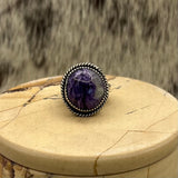 Charoite Sterling Silver Ring Size 6.25