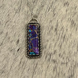 Purple Mohave Kingman Turquoise Hanging Bar necklace