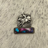 Purple Dahlia kingman Turquoise with Bullrider