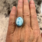 Larimar Sterling Silver Ring Size 9