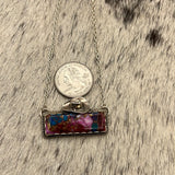 Purple Dahlia Kingman Turquoise bar with Cowboy Hat