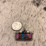 Purple Dahlia Kingman Turquoise bar with a rose