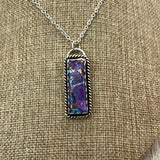 Purple Mohave Kingman Turquoise Hanging Bar necklace