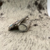 Purple Dahlia Kingman Turquoise bar with Bucking horse