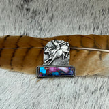 Purple Dahlia kingman Turquoise with Bullrider