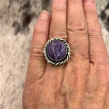 Charoite Sterling Silver Ring Size 9