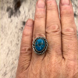 Kingman Turquoise Sterling Silver Ring Size 8
