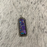 Purple Mohave Kingman Turquoise Hanging Bar necklace