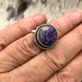 Charoite Sterling Silver Ring Size 6.25