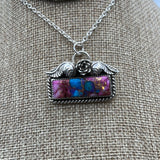 Purple Dahlia Kingman Turquoise bar with a rose