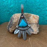 Kingman Turquoise Feather with Pendant