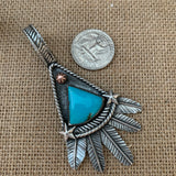 Kingman Turquoise Feather with Pendant