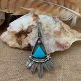 Kingman Turquoise Feather with Pendant