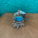 Kingman Turquoise Feather with Pendant